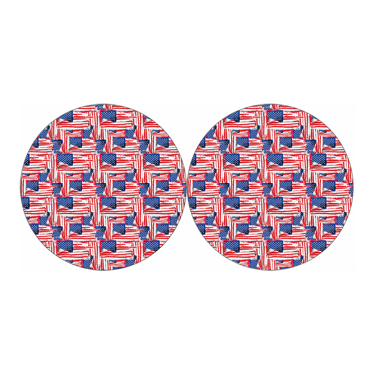 Abstract American Flag Print Car Coasters
