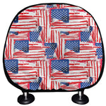 Abstract American Flag Print Car Headrest Covers