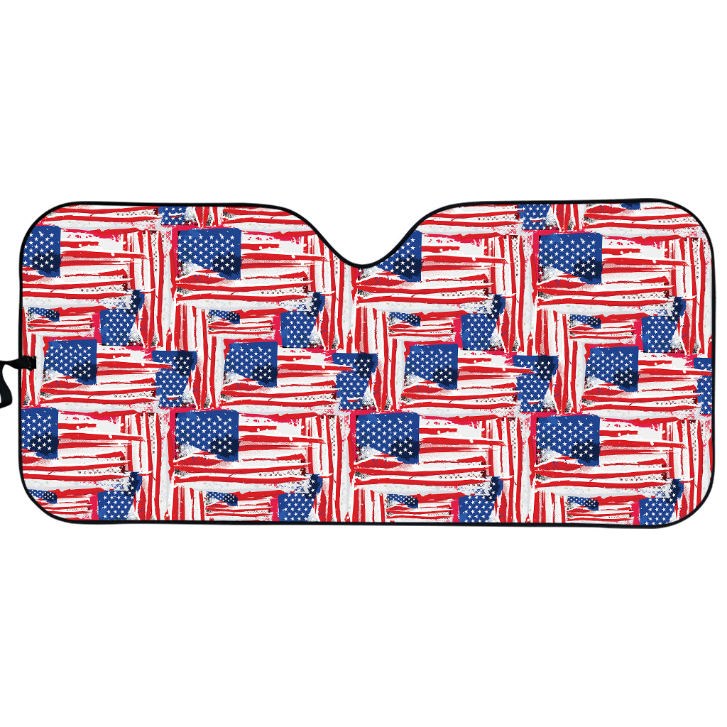 Abstract American Flag Print Car Sun Shade