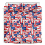 Abstract American Flag Print Duvet Cover Bedding Set