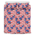 Abstract American Flag Print Duvet Cover Bedding Set
