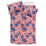Abstract American Flag Print Duvet Cover Bedding Set