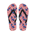 Abstract American Flag Print Flip Flops