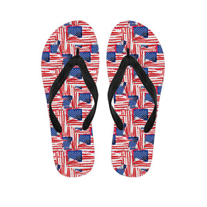 Abstract American Flag Print Flip Flops