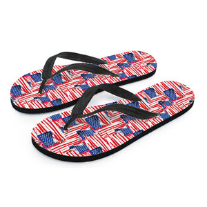 Abstract American Flag Print Flip Flops