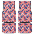 Abstract American Flag Print Front and Back Car Floor Mats