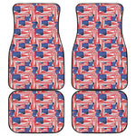 Abstract American Flag Print Front and Back Car Floor Mats