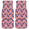 Abstract American Flag Print Front and Back Car Floor Mats