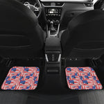 Abstract American Flag Print Front and Back Car Floor Mats