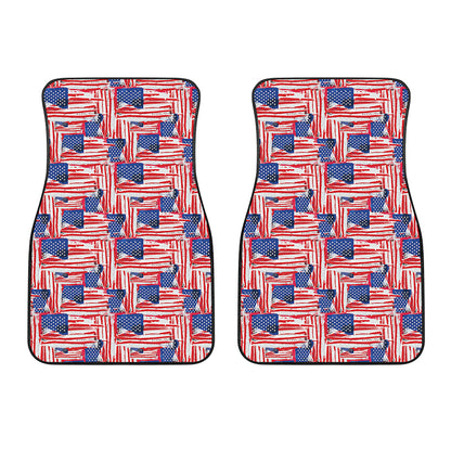 Abstract American Flag Print Front Car Floor Mats