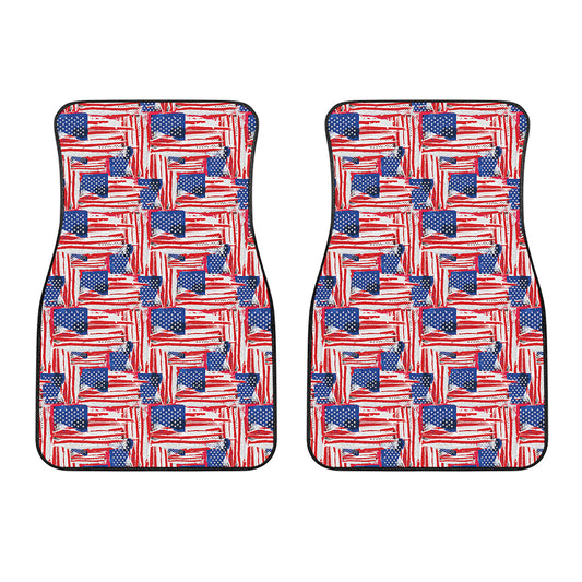 Abstract American Flag Print Front Car Floor Mats