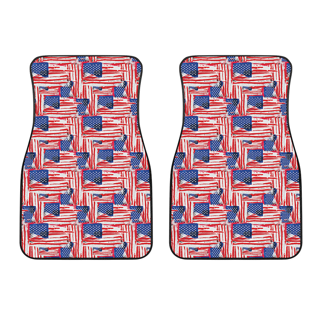 Abstract American Flag Print Front Car Floor Mats