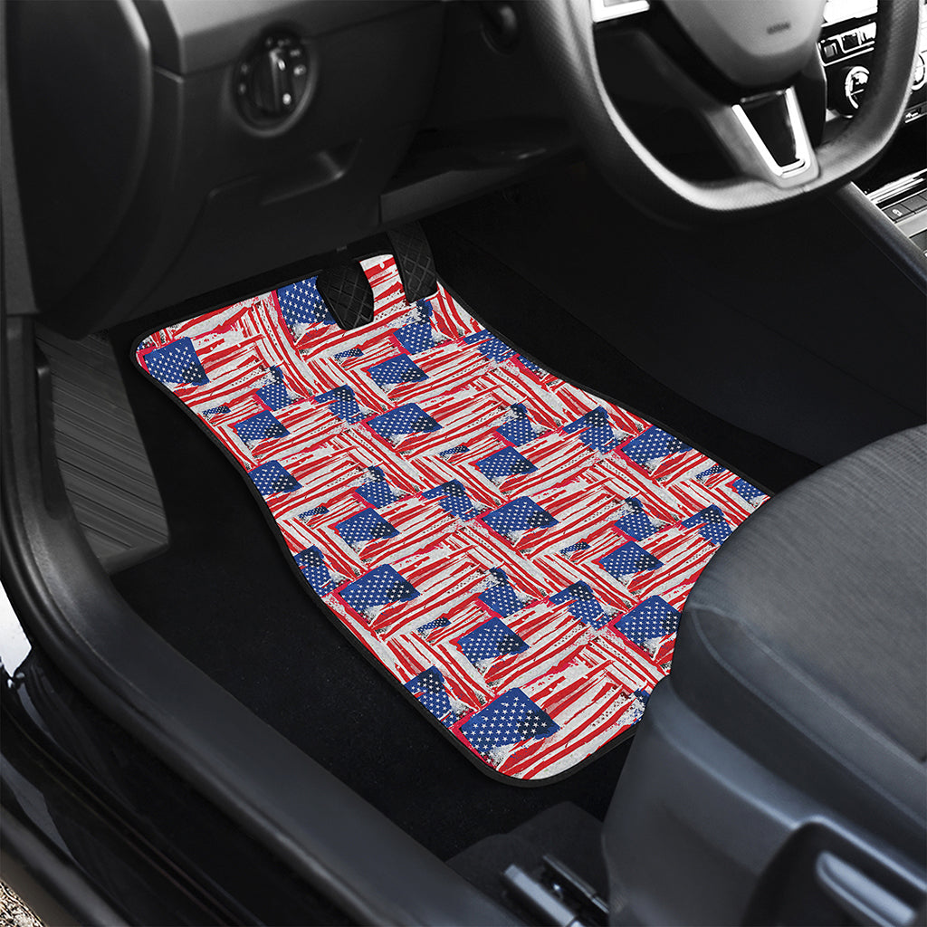 Abstract American Flag Print Front Car Floor Mats