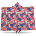 Abstract American Flag Print Hooded Blanket
