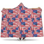 Abstract American Flag Print Hooded Blanket