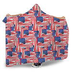 Abstract American Flag Print Hooded Blanket