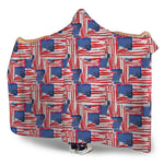 Abstract American Flag Print Hooded Blanket