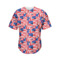 Abstract American Flag Print Men's Baseball Jersey