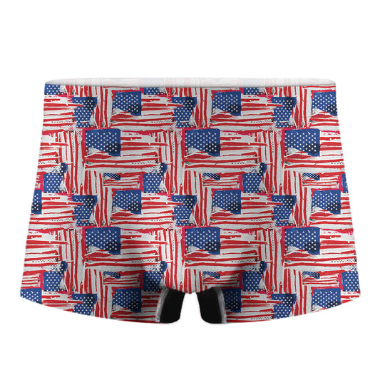 Abstract American Flag Print Men's Boxer Briefs
