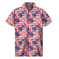 Abstract American Flag Print Men's Short Sleeve Shirt