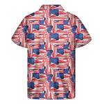 Abstract American Flag Print Men's Short Sleeve Shirt