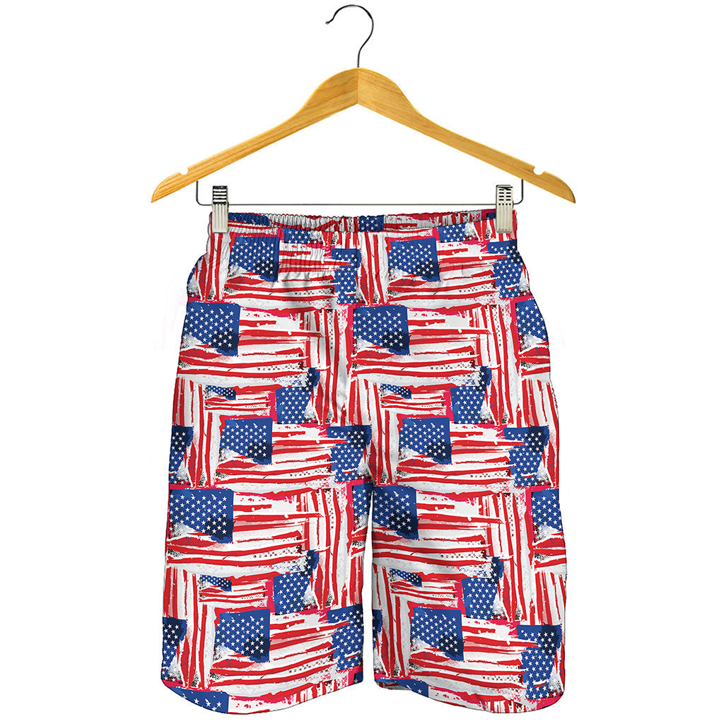 Abstract American Flag Print Men's Shorts