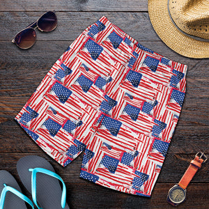 Abstract American Flag Print Men's Shorts