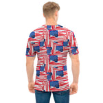 Abstract American Flag Print Men's T-Shirt