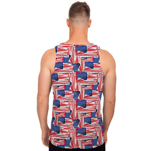 Abstract American Flag Print Men's Tank Top