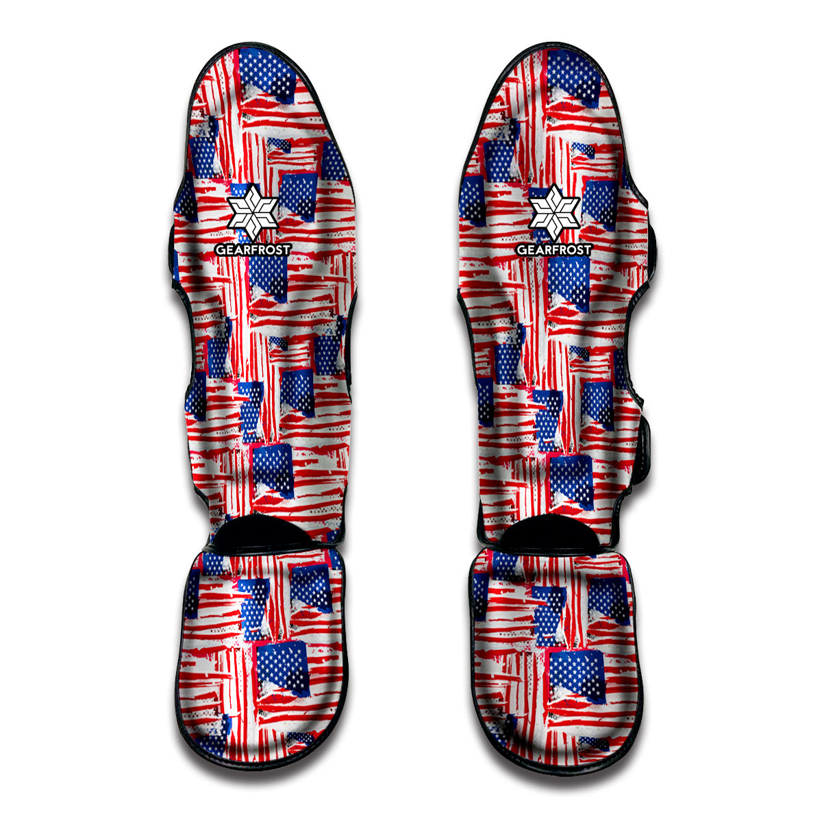 Abstract American Flag Print Muay Thai Shin Guard