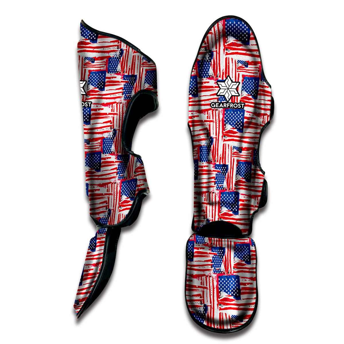 Abstract American Flag Print Muay Thai Shin Guard