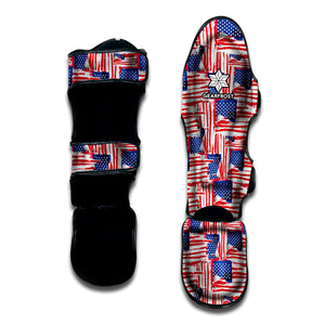 Abstract American Flag Print Muay Thai Shin Guard