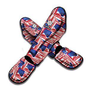 Abstract American Flag Print Muay Thai Shin Guard