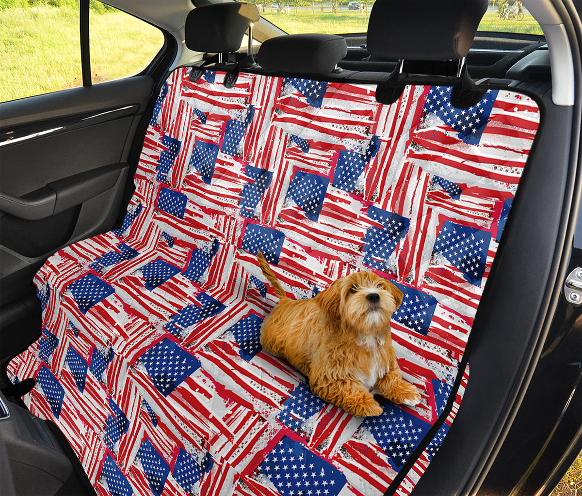 Abstract American Flag Print Pet Car Back Seat Cover