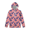Abstract American Flag Print Pullover Hoodie