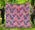 Abstract American Flag Print Quilt
