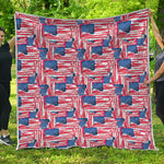 Abstract American Flag Print Quilt