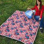 Abstract American Flag Print Quilt