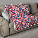 Abstract American Flag Print Quilt