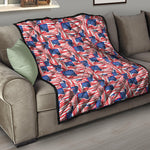 Abstract American Flag Print Quilt