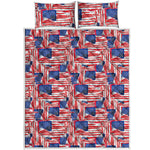 Abstract American Flag Print Quilt Bed Set