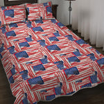 Abstract American Flag Print Quilt Bed Set