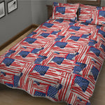 Abstract American Flag Print Quilt Bed Set