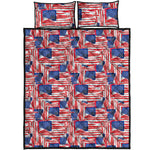 Abstract American Flag Print Quilt Bed Set