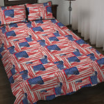 Abstract American Flag Print Quilt Bed Set