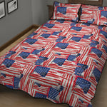 Abstract American Flag Print Quilt Bed Set