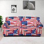 Abstract American Flag Print Sofa Cover