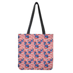 Abstract American Flag Print Tote Bag