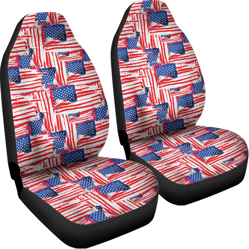 Abstract American Flag Print Universal Fit Car Seat Covers