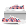 Abstract American Flag Print White Low Top Shoes